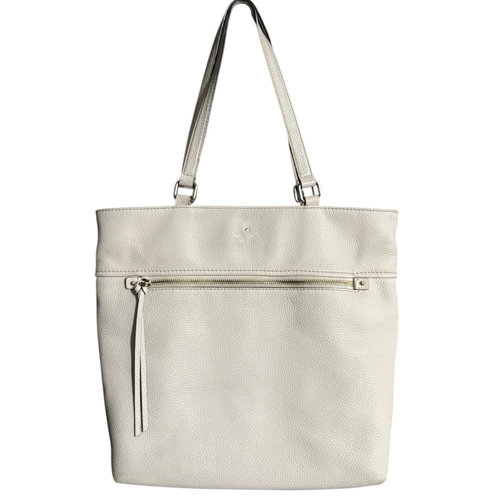 Kate Spade Cobble Hill Tayler Tote Leather Shoulder Bag Used Ivory/slight pink